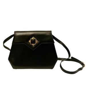Vintage Salvatore Ferragamo Women’s Black Calf Leather Handbag with Turn Lock